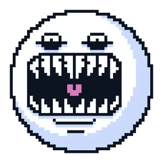 👹 pixel art, monster, teeth, cartoon, scary, ghost telegram sticker