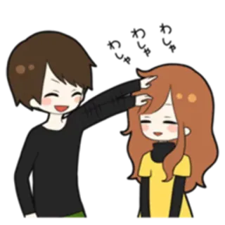 👫 Anime, Fofo, Casal, Amor, Romance, Afeição whatsapp sticker