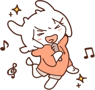 🎤 cartoon, cute, character, microphone, singing, animal whatsapp sticker