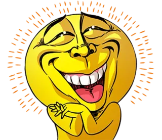 😌 Emoji, Cười, Vui vẻ, Hoạt hình, Vàng telegram sticker