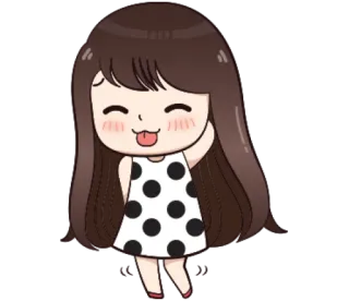 😁 Desenho animado, Menina, Fofo, Kawaii, Ilustração whatsapp sticker