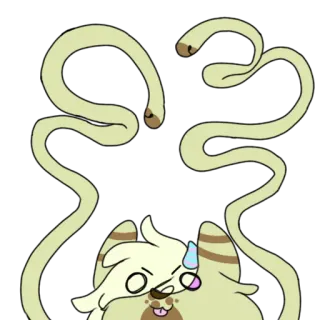 ☝️ gatto, cartone animato, ansioso, tentacoli, mostro, carino, divertente whatsapp sticker