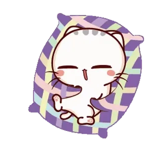 ☺️ gato, gatinho, almofada, fofo, dormindo, desenho animado, animal whatsapp sticker