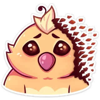 😬 fofo, animal, pássaro, kawaii, adesivo, desenho animado, chibi telegram sticker