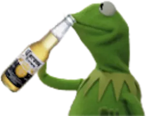 🍷 Kermit Żaba Kermit, Żaba, Muppet, Picie, Piwo, Corona telegram sticker