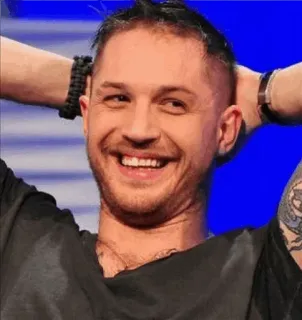😁 Tom Hardy Schauspieler, Promi, Porträt, Lächeln telegram sticker