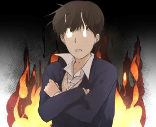 😡 Аниме, Огонь, Манга, Персонаж, Мультфильм telegram sticker