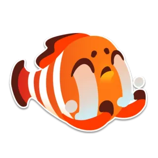 😭 рыба, мультик, плач, грустный, оранжевый, эмодзи, эмоция, персонаж telegram sticker