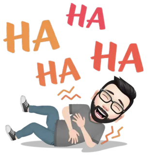 ✳️ HA laughing, haha, funny, cartoon telegram sticker