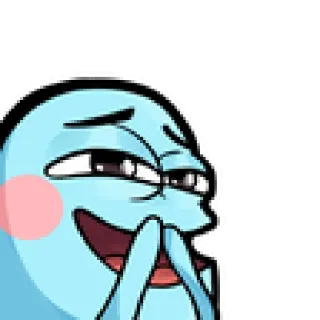 😄 blue character, cartoon, smirking, meme, funny telegram sticker