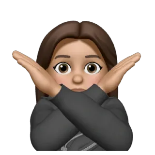 ❤️ Emoji, Mulher, Braços cruzados, Rejeição, Negativo whatsapp sticker