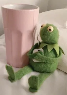🍵 Kermit kermit the frog, puppet, tea, meme, frog, green telegram sticker