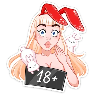 🔞 18+ Bunny girl, Anime, 18+, Adulte, Dessin animé, Fille, Lapin, Bunny whatsapp sticker