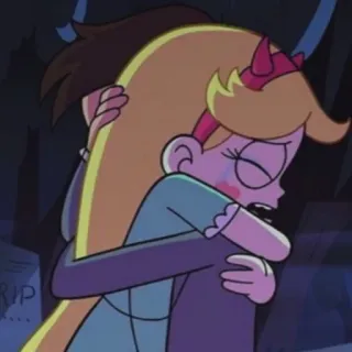 💫 Star Butterfly Star vs. the Forces of Evil estrella, marco, abrazo, dibujos animados, amigos, llorando whatsapp sticker