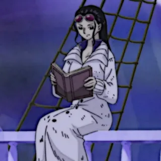 📜 Nico Robin One Piece 妮可·罗宾, 海贼王, 动漫, 漫画, 书, 学者 telegram sticker