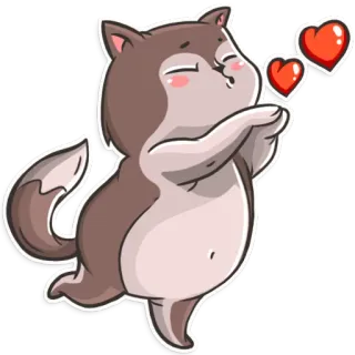 😘 gato, lindo, corazones, amor, animal telegram sticker