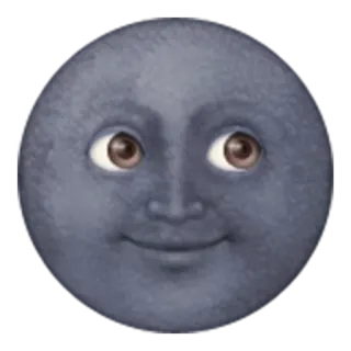 😏 luna, faccia, emoji, espressione, celeste telegram sticker