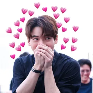 😍 coeurs, amour, emojis, homme, affection, mignon, personne telegram sticker