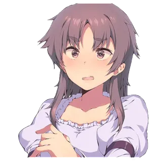😳 Anime, Mädchen, Süß, Charakter, Digitale Kunst, Illustration whatsapp sticker