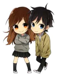 😊 动漫, 漫画, Q版, 情侣, 卡通 telegram sticker