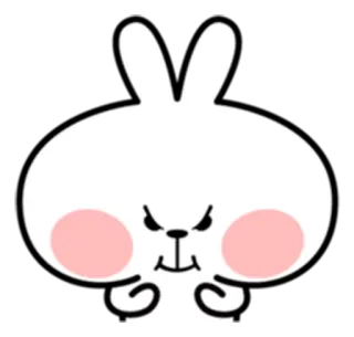 😠 konijn, schattig, cartoon, dier, boos telegram sticker