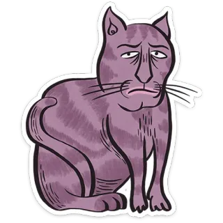 😺 gato, antropomórfico, gracioso, triste, animal, dibujos animados telegram sticker