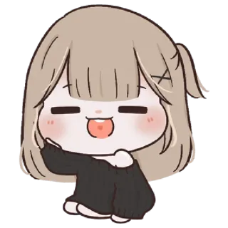 🥺 Chibi, Dziewczyna, Kreskówka, Słodki, Środkowy palec, Obraźliwy gest telegram sticker