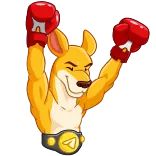 ✊ perro, boxeo, campeón, deportes, ganador, dibujos animados telegram sticker