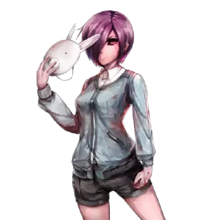 😎 Touka Kirishima Tokyo Ghoul Anime, Tokyo Ghoul, Touka Kirishima, Personaggio, Maschera, Manga, Ragazza telegram sticker