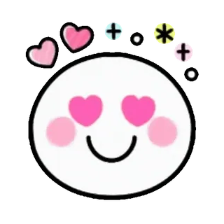 🤗 Emoji, Kawaii, Mignon, Amour, Coeur yeux whatsapp sticker