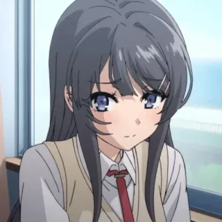 🐇 Mai Sakurajima Rascal Does Not Dream of Bunny Girl Senpai anime, fille, uniforme scolaire, Sakurajima, Mai telegram sticker