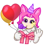 🥳 パーティー, お祝い, 風船, アニメ, 可愛い, 誕生日, かわいい telegram sticker