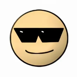 😎 Emoji, Fajne, Okulary przeciwsłoneczne, Uśmiech, Twarz telegram sticker