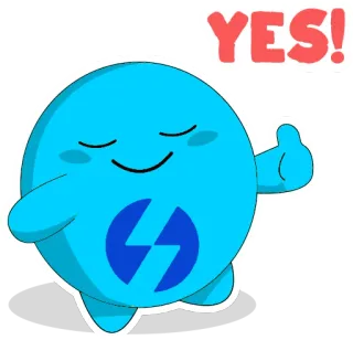 👍 YES! 赞, 积极, 是, 卡通, 表情符号 telegram sticker