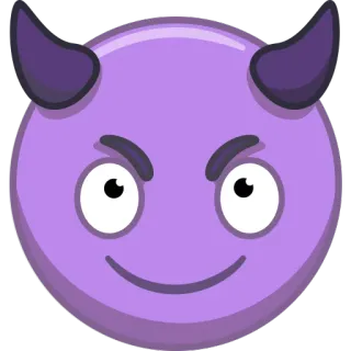 😈 diable, mal, emoji, visage, dessin animé, cornes, violet telegram sticker