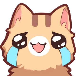 😭 แมว, ร้องไห้, อนิเมะ, คาวาอิ, น่ารัก, อารมณ์ telegram sticker