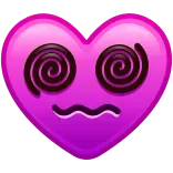 😵‍💫 하트, 어지러움, 나선형 눈, 이모티콘, 표정, 만화 telegram sticker