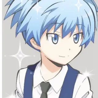🦕 Nagisa Shiota Assassination Classroom anime, cartoon, blue hair, boy, illustration, character telegram sticker