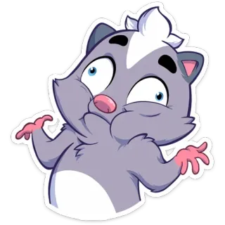 🤷‍♂️ Cartone animato, Animale, Puzzola, Divertente, Carino, Espressione telegram sticker