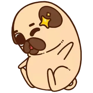🌟 ปั๊ก, หมา, การ์ตูน, สติกเกอร์, สัตว์, น่ารัก whatsapp sticker