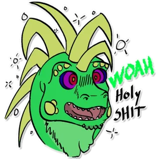 😮 WOAH
Holy SHIT monster, fantasy, shock, exclamation, profanity, creature, cartoon telegram sticker