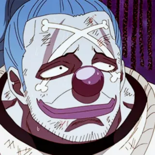 😕 Buggy the Clown One Piece Anime, Pagliaccio, Pirata, Manga, Divertente telegram sticker