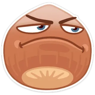 🌰 nut, cartoon, emoji, character, funny, facial expression telegram sticker