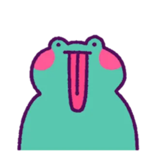 😛 rã, desenho animado, animal, engraçado, adesivo telegram sticker