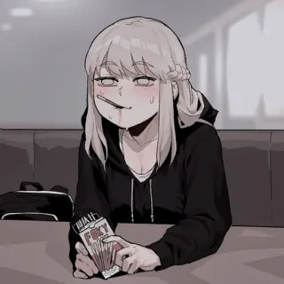⏳ POKY anime girl, pocky, snack, cute, female, teen telegram sticker