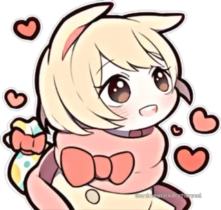 🥰 süß, Cartoon, Chibi, Kawaii, Anime, Figur, Herz telegram sticker