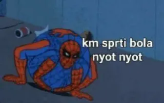 🕸 Spider-Man km sprti bola nyot nyot nyot spider-man, drôle, mème whatsapp sticker