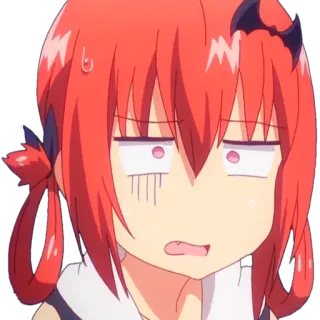 😰 Anime, Desenho animado, Personagem, Demônio, Garota, Expressão telegram sticker