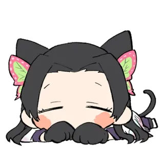 😴 Kanae Kocho Demon Slayer Аниме, Манга, Клинок, рассекающий демонов, Чиби, Канаэ Кочо whatsapp sticker