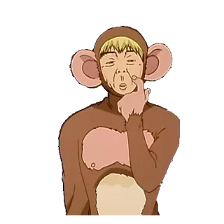 🐵 Anime, Monyet, Kostum, Lucu, Pria, Potret whatsapp sticker